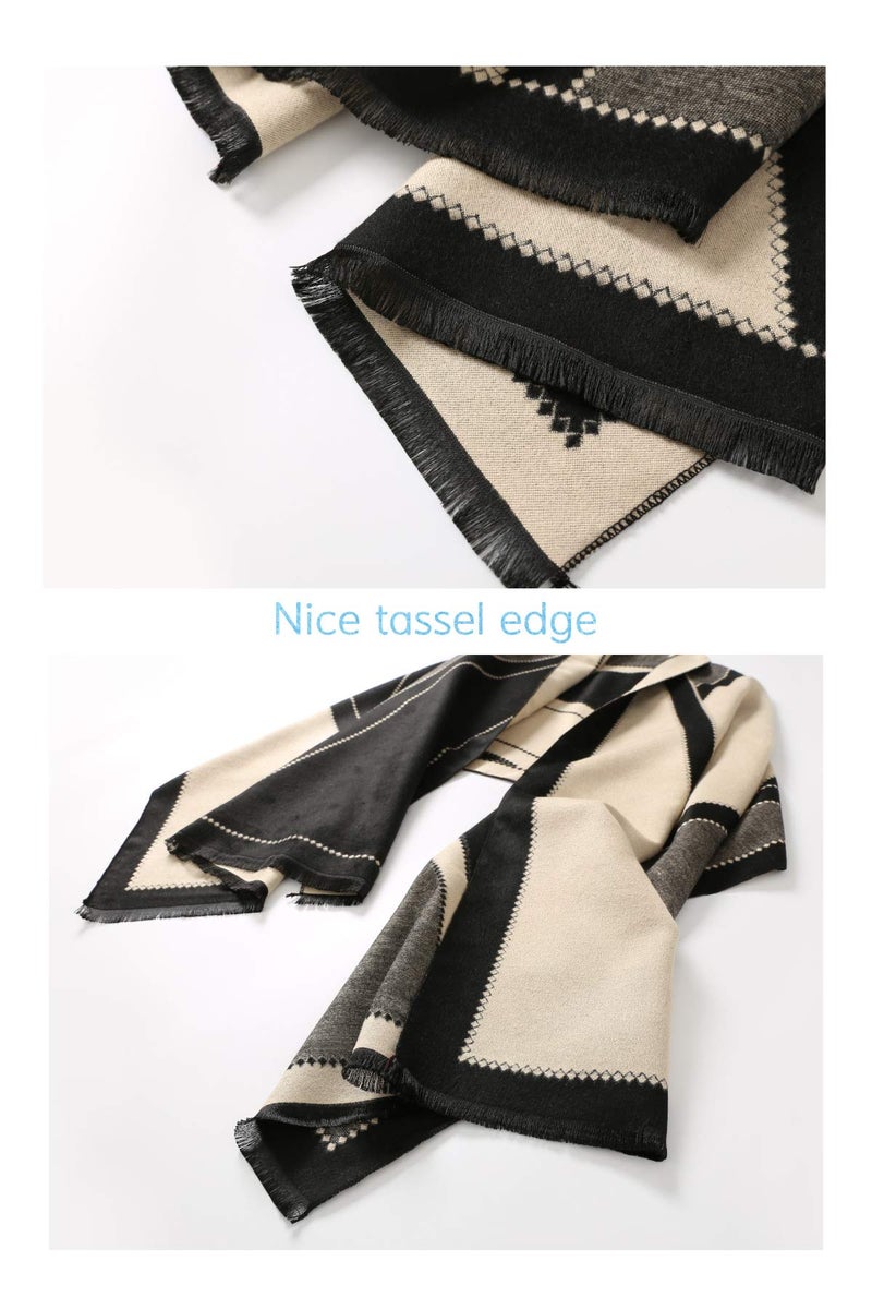 Jeelow Winter Scarf Scarfs For Women, Cashmere Like Blanket Scarf Pashmina Shawls And Wraps Scarves (Abstract) - Image 5